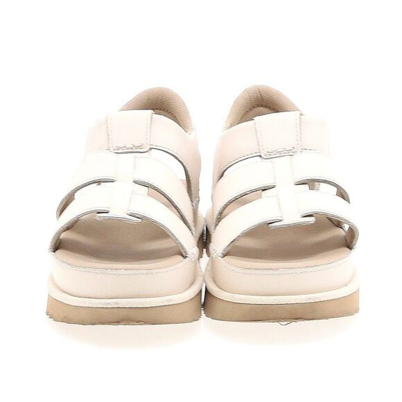 UGG Goldenstar Platform Sandal 6 Cream White Strappy Leather Chunky Strap Summer - Picture 2 of 16